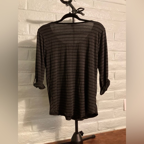 Cable & Gauge Grey and Black Striped Shirt‎ Like New Size Large - Picture 2 of 3